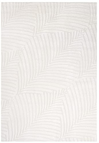 payé Teppich Wohnzimmer Einfarbig - 160x230cm - Weiß Uni Geometrische Muster Modern Kurzflor Deko Teppiche Weich Schlafzimmer