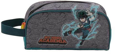 My Hero Academia - Trousse de toilette, trousse de toilette, fourre-tout, couleur grise, produit officiel (marques CyP)