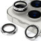 imluckies Kamera Linse Schutzfolie für iPhone 15 Pro/iPhone 15 Pro Max Kameraschutz, 9H Panzer Schutz Glas & Anti-Kratzen Metall Individuelle Ring, HD Klar Kamera Zubehör - Silber