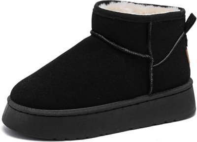 Rumkok Stivali Donna Caldo Stivali Da Neve Donna Comode Scarpe Da Neve Pelliccia Stivali Invernali Impermeabili Stivaletti Con Pelo Breve Moda