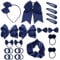 45 Stück Mädchen Haarschmuck Set, Blau Haarschleife Schleife Haargummis Haarnadel Schleife Gummiband,Kinder Haarschmuck für Mädchen Teens Kleinkinder Halloween Weihnachten Kindertag Partygeschenke