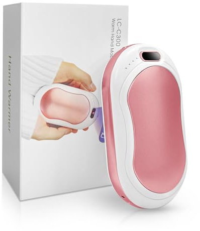 Voneta Handwärmer Elektrisch, 10000mAh Wiederaufladbar Taschenwärmer Tragbar, USB-Port Power Bank, Geschenke für Männer und Frauen, Outdoor-Sportarten, Jagd, Golf, Camping(Rosarot)