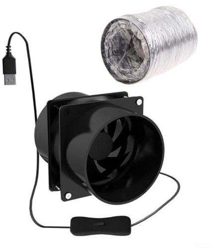 Oniissy Premium Fume Extractor, Solder Smoke Absorber, Efficient USB Solder Smoke Absorber ESD Fume Extractor Fan for Air Circulation Inline Duct Fan (Fan plus 6m pipe)