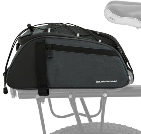 Sunpeak Fahrradtaschen & Gepäckträger Trunks Fahrradrahmentasche Vielseitig einsetzbar, eine Fahrrad Heckträgertasche, eine Handtasche mit integriertem Tragegriff oder eine Kuriertasche mit einem