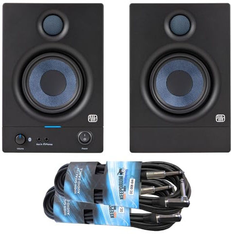 PreSonus Eris 4.5 BT II Generation Aktive Bluetooth Studio Monitor-Boxen Lautsprecher 2nd Gen + 2X keepdrum Klinkenkabel