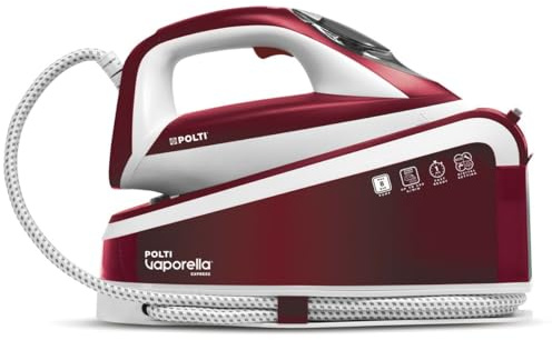 Polti Vaporella Express VE30.40 Ferro da Stiro Generatore di Vapore | Pressione Pompa 8 Bar, Potenza 2100 W, Funzione Eco, Colpo di Vapore 240 g/min, Temperatura Unica, Comandi Digitali, Bordeaux
