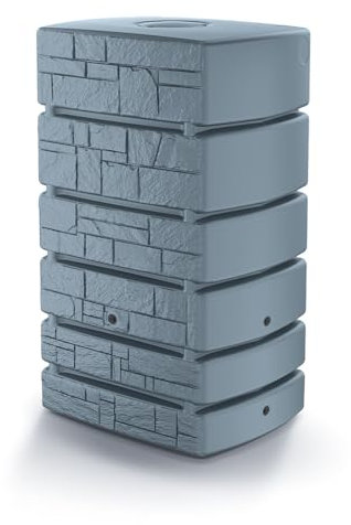Regenwassertonne 500L Regentank Regenbehälter Regentonne 130 x 77,5 x 58,3 cm Wassertank (Grau)
