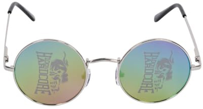 100% Hardcore Sonnenbrille Rainbow Revo | Regenbogenfarben Runde Gläser Sunglasses Gabber