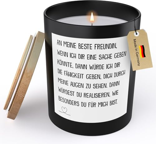 (HANDGEMACHT) Beste Freundin Geschenk Freundschaft Frauen Spruchkerze Wenn Ich Dir Eine Sache Geben Sojawachs Kerze im Glas BFF Bestie Geburtstag Handgemacht mit Spruch Duft Nachhaltig - ZITRUS