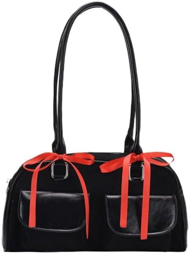 Umhängetasche Aus Pu-Leder Für Damen, Teenager, Mädchen, Punk, Schwarz, Y2k, Umhängetasche, Handtasche, Geldbörse, Hobo- Für Mädchen