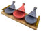 Lot de 3 Mini Tajines avec Plateau – Artisanat Marocain pour Condiments et Sauces (MODELE 03)