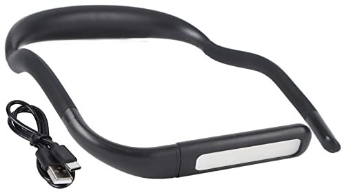 Gsycle Hals-Leseleuchte, Farbhelligkeit, verstellbar, flexible LED-Buchleuchte, Leseleuchten für Bücher, Camping (Black)