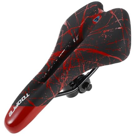 BULLSPANN Universeller Fahrradsattel, atmungsaktiver Fahrradsattel für Männer und Frauen, stoßdämpfendes PU-Fahrradsitzkissen für Mountainbike und Rennrad, Rot