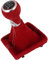 Schaltknauf + Schaltsack Set 6 Gang passend für Audi A4 B8 8K, 2007-2015, Plug & Play, Auto Schalthebel Schaltmanschette, mit Rahmen, Rot