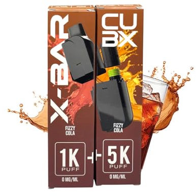 CUBX- double pod remplissable (batterie non incluse) -sans nicotine ni tabac (saveur : Ice Cola)