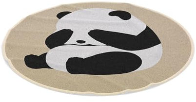 Panda Rug, rutschfest, runde Tür, Plüsch-Panda, waschbarer Panda-Teppich, süßer Panda Area Rug, weicher Panda Bodenmatte, runder Tierdruck, Cozy Panda Bedroom , rutschfestes Kinderzimmer