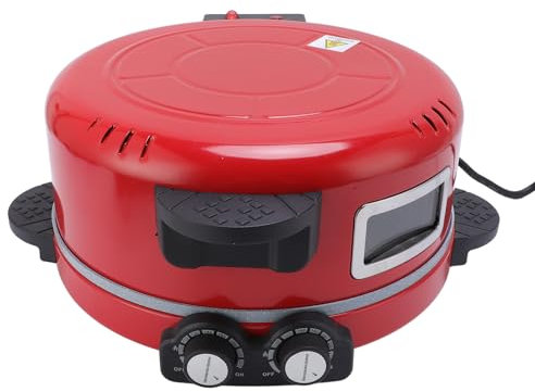 Forno a Pizza Croccante, Rivestimento Elettrico a Doppia Temperatura a Doppia Temperatura a Doppia Temperatura, Pentola per Pizza da Banco da 15 Pollici con Finestra Visibile