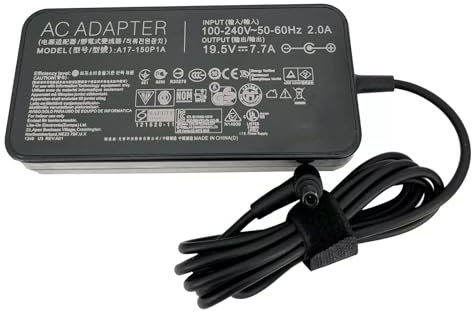19.5V 7.7A 150W AC Adapter Charger compatible for Asus TUF Gaming FX505 FX505D Laptop 6.0MM