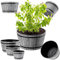 KADAX Juego de 3 macetas con diseño de barril de madera, diámetro de 30 cm + 40 cm + 50 cm, de plástico resistente a la intemperie, para jardín, terraza y balcón, maceta decorativa, color gris claro