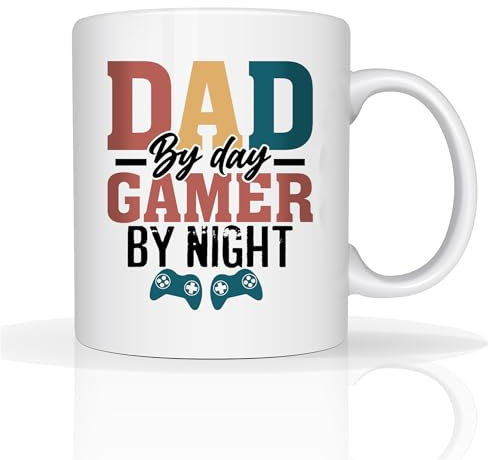Star Online Gamer by Night Dad Mug Gifts for Dad Fathers Day Mug from Daughter & Son Birthday Gift for Daddy 11oz Ceramic Coffee Mugs