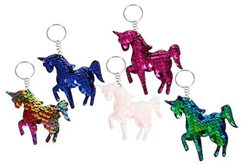 CTIRCHIU Einhorn Schlüsselanhänger Pailletten Glitzer Schlüsselring 10 Stück Taschenanhänger Schlüsseldekoration