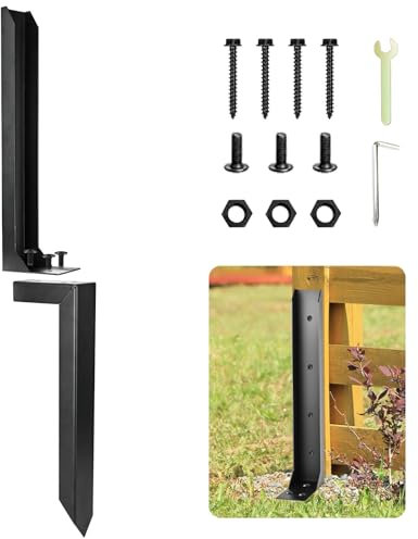Trendecor Heavy Duty Fence Post Repair, Fence Post Spikes Garden Ground Spike Steel Stakes with Nails, Drill, Ground Spike for Repairing or Reinforcing Wooden Fence Posts Mailbox