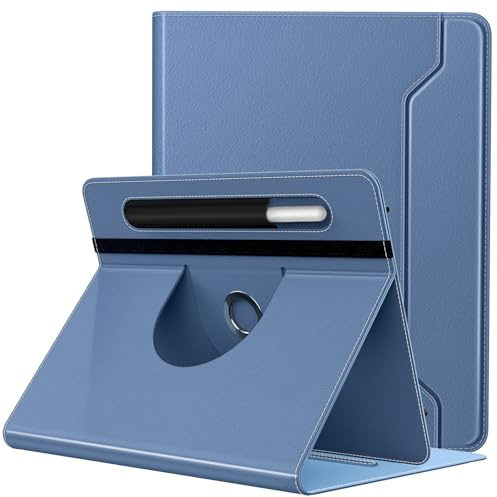 TiMOVO Custodia Universale per Tablet da 9-11 inch, Cover Protettiva con Supporto Girevole a 360 Gradi e Tasca per Penna per Tablet Schermo Tattile Android da 9 10 10.1 inch, Blu Denim