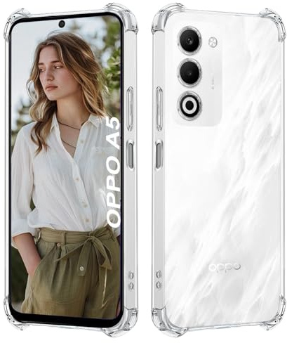 ISOI - Funda Compatible con OPPO A5 4G/OPPO A5 5G, con Parachoques de Airbag a Prueba de Golpes Protección Completa,Carcasa Protectora de Silicona TPU Suave Ultrafino - Transparente