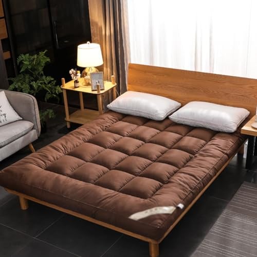 hxoity Japanische Futon Matratze Tatami Schlaf Matte Tragbare Camping Matratze Faltbares Aufrollen Gäste Bett Ausrollen Schlaf Polster 10 cm Dick Warm Weich Nicht-Slip Boden Liege Couch Bett Polster