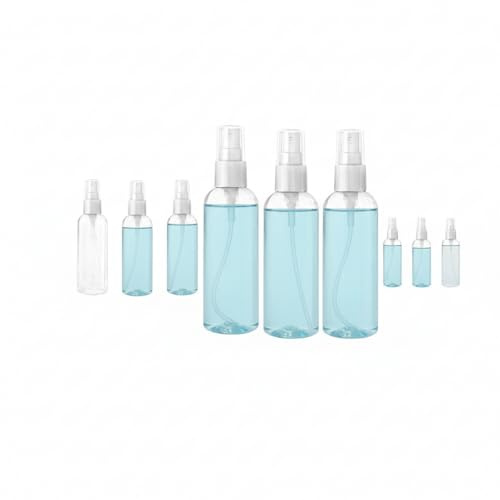 CBMZHF Clear Plastic Spray Bottle Set Fine Mist Refillable Bottles for Skincare, Haircare, Essential Oils 3 * 30ml, 3 * 50ml, 3 * 100ml (9Pack)