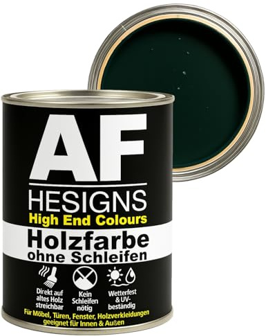Alex Flittner Designs Möbelfarbe ohne Schleifen in Tannengrün RAL6009 | Kein Schleifen nötig - Direkte Anwendung auf alten Anstrichen, Holz, MDF oder lackierten Oberflächen - spart Zeit & Arbeit.