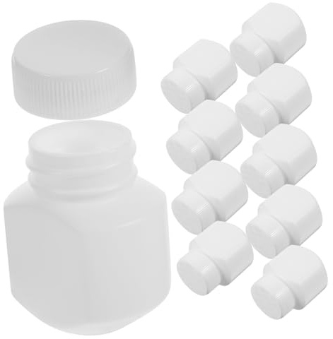 OATIPHO Hdpe Aufbewahrungsflaschen mit Lichtschutz und Praktischem Verschluss 30cc 10 Stück Packung Weiß tragbare Pillendose für Reisen und Medikation