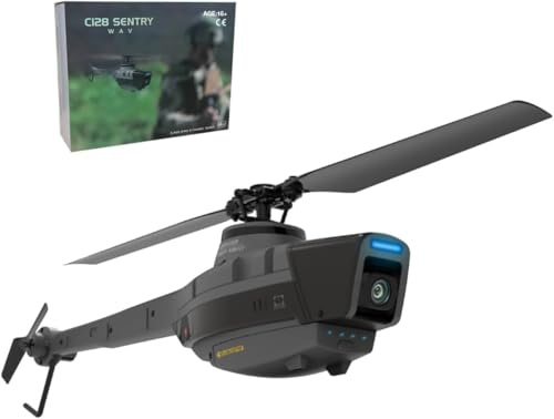 C128 RC Helikopter, 2.4G 4CH Militärflugzeug Fernsteuerung Hubschrauber Modell, Luftfahrzeug Geschenk für Jugendliche und Erwachsene (RTF)