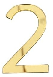 OJHFJMGH Hausnummernschilder, Selbstklebendes 3D-Türschild for den Außenbereich, Apartment, Hotelzimmer, Adresse, modernes Zuhause, Acryl, digitales kreatives Nummernschild(Gold,2)