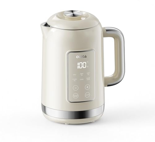 OLEGA Electric Kettle Temperatire Control: 1800W Electric Tea Kettles 1.5L Stainless Steel Tea Kettle Smart Kettle Hot Water Boiler Teapot, Digital Display, 6 Temperature Presets