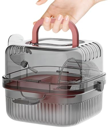 Hamster Travel Carrier - Portable Breathable Habitat Box - Small Animal Travel Transport Cage,for Bunny Mice Guinea Dwarf Chinchilla Outdoor Camping Hiking
