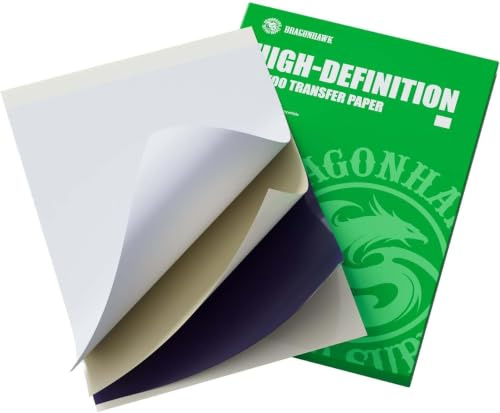 Dragonhawk A4 Schablonenpapier 100 Blatt, Thermopapier Zum Tattoo Transfer