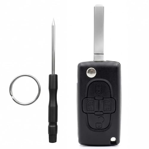 Carcasa de Mando Compatible con Peugeot 1007 807 y Citroen C8, 4 Botones | CE0536 Carcasa Chave Sem Lâmina Incluye Llavero y Herramientas de instalación, VA2, para Lancia Phedra/Citroen C4 C5
