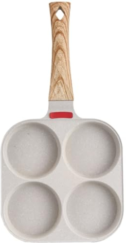 VICASKY Sartén Dividida para Huevos 4 Orificios Recubrimiento de Piedra Apta para Cocina Doméstica Multifunción para Desayuno Fácil de Limpiar