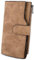 UTO Femme Portefeuille Blocage RFID Cuir Synthétique Porte Monnaie Matte Bien organisé Pratique Brun