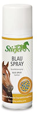 Stiefel Blauspray für Pferde, zur Reinigung & Desinfektion von Stall & Reitzubehör, Blaufärbend, lückenlose Desinfektion, Beseitigung von Bakterien, Pilzen & Viren im Stall, 200ml