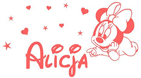 Minnie Maus Wandtattoos Mädchen personalisierte Namen Aufkleber Vinyl Star Herz Babyzimmer Kinder Kindergarten Aufkleber Kinder-Dekor Kunst Wandbild