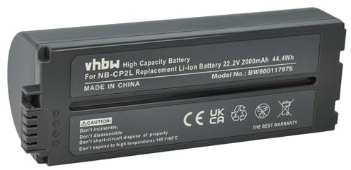 vhbw Akku kompatibel mit Canon Selphy CP-810, CP-900, CP-820, CP-910 Drucker Kopierer Scanner Etiketten-Drucker (2000 mAh, 22,2 V, Li-Ion)