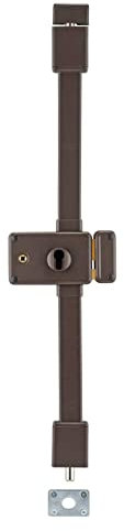 THIRARD - Boitier De Serrure En Applique Horga À Fouillot Pour Porte D'Entrée - 3 Points - Axe 55 mm - Acier - Pour Droite - Coffre 140 x 88 mm - Ø 16 mm - Marron
