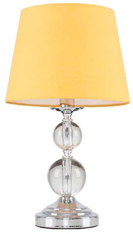 MiniSun | Modern Polished Chrome and Acrylic Ball Touch Table Lamp with a Navy Blue Tapered Light Shade | Home Décor, Bedside & Desk Lamp