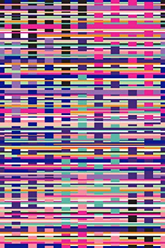 Origin papier peint panoramique rayures graphiques turquoise, noir, violet, rose et blanc 200 x 279 cm Wallcoverings