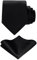 TIE G Einfarbiger Satin Formell für Herren Krawatte und Einstecktuch-Set im Geschenkkarton für die Hochzeit (Pures Schwarz)