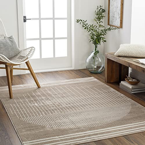 Livabliss Nairobi Boho Wohnzimmerteppich, Groer Teppich fr Schlafzimmer 160x215 cm - Esszimmerteppich mit Geometrischem Muster, Skandinavischer Wohnzimmerteppich Modern in Braun und Beige