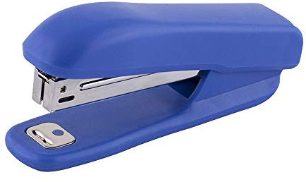 D.RECT 0223 Heftgerät Metall mit Kunststoffgehäuse, 10 Blatt, Blau