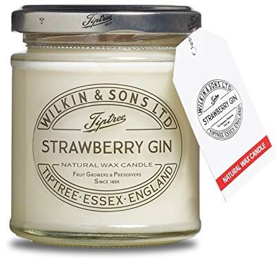 Tiptree Strawberry Gin - Jam Jar Natural Wax Candle (135g)